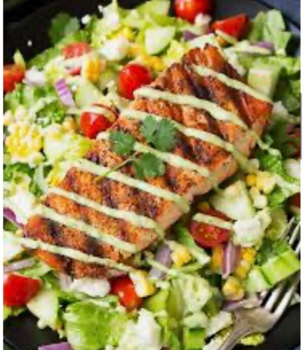 Grilled salmon salad